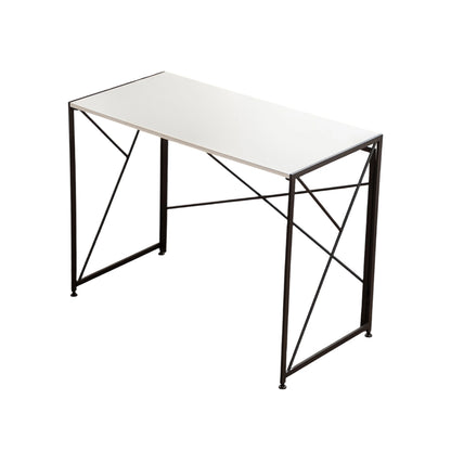 Klappbarer Schreibtisch 99x50cm – Computertisch Faltbar & Platzsparend in 8 Sek. Montiert, MDF Holzoptik für Home Office & Büro, Weiß