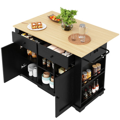 Kücheninsel, Küchenwagen mit Steckdosenleiste ausgestattet, Küchenschrank, Servierwagen mit arbeitsplatte, buffetschrank, Speisewagen mit Holzmaserung, buffetschrank,Schwarz