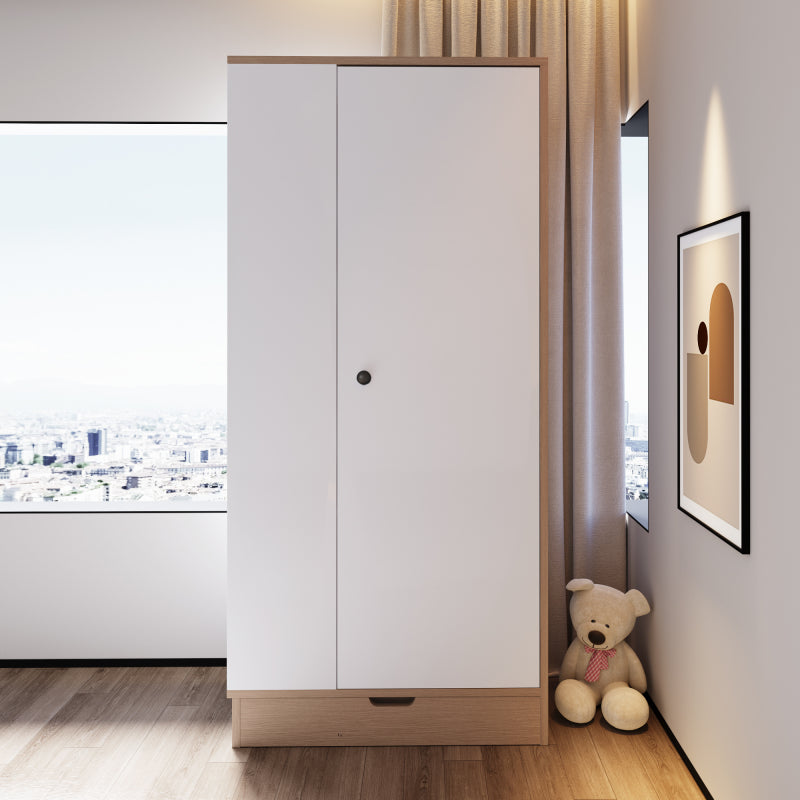 Kleiderschrank 70*40*170cm, eintürige Ausführung, mit Einlegeböden und Schubladen, weiß