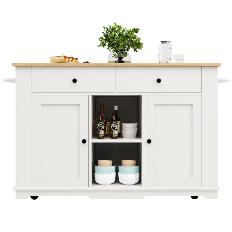 Kücheninsel, Küchenwagen mit Steckdosenleiste ausgestattet, Küchenschrank, Servierwagen mit arbeitsplatte, buffetschrank, Speisewagen mit Holzmaserung, buffetschrank,weiß
