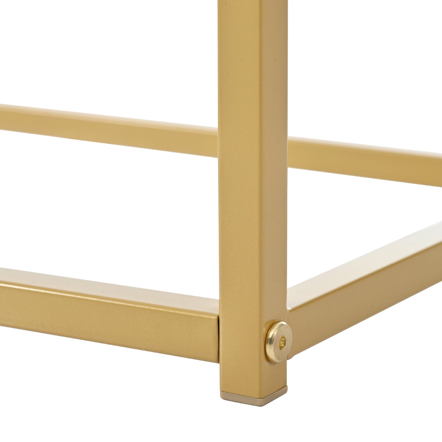 Konsolentisch,Flurtisch mit 2 Schublade ,Leichter Luxus-Stil Beistelltisch, Weiß/Gold