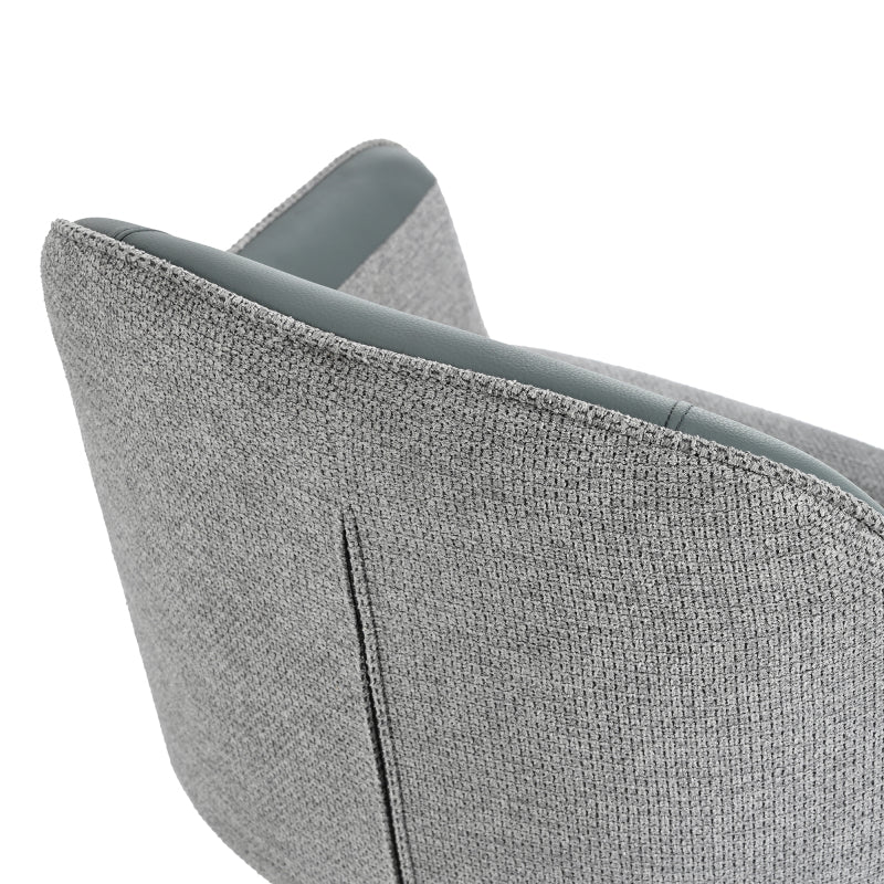 2 Drehbare Stühle mit Kunstleder-Stoff-Kombination, perfekt für Küche und Esszimmer, Grau