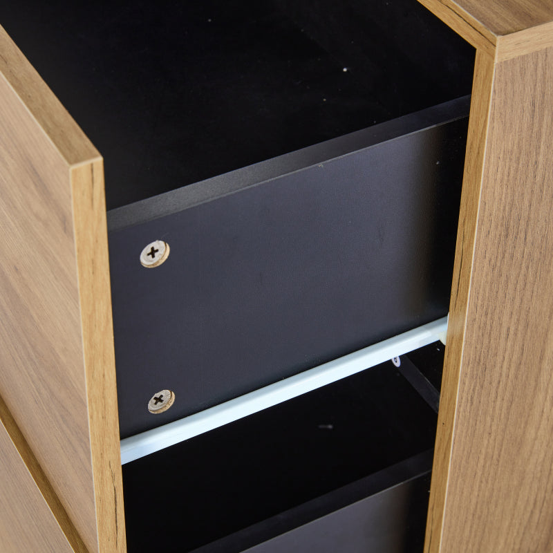 Sideboard, Modernes Anrichte Schrank Buffetschrank Sideboard mit 3 Schubladen,Accent Konsolentisch-Aufbewahrungsschrank mit Glas, Breite 140 cm