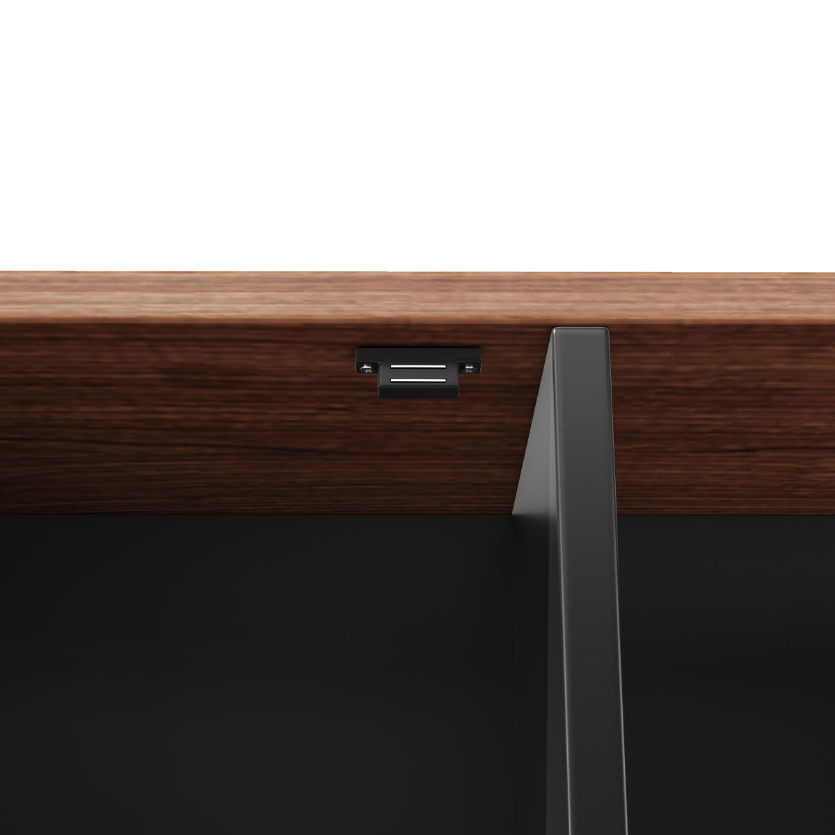 Küchenschrank 115x40x174,7cm hohes Sideboard Schwarz mit App-LED-Beleuchtung, X-Design Schiebetüren, 2 Schubladen & Magnetklappen