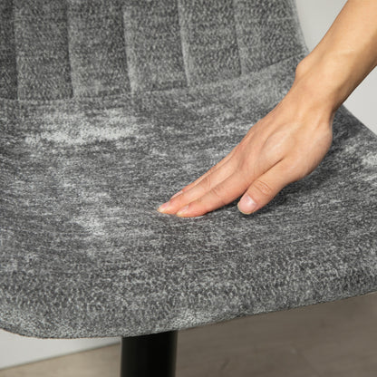 Barhocker 2er-Set, Gepolstert Barstuhl mit Lehne, Höhenverstellbare Küchenstühle mit Fußstütze 360° Drehbar, Dunkelgrau