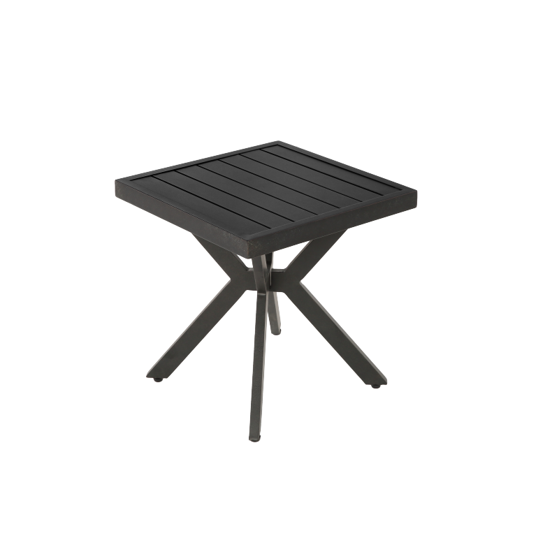 Outdoor Aluminum Square Side Table End Table for Patio, Backyard, Pool, Indoor Companion, Easy Maintenance and Weather Resistant, Dark Brown