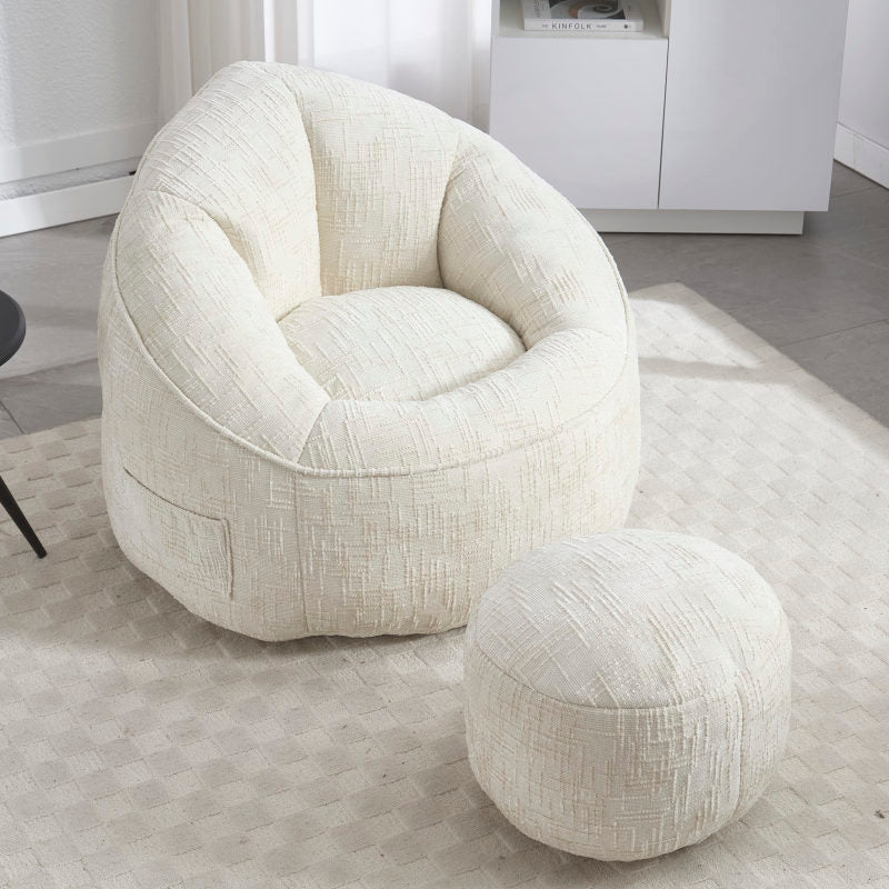 Sitzsack Sofa Stuhl für Erwachsene mit Fußstütze, Beige