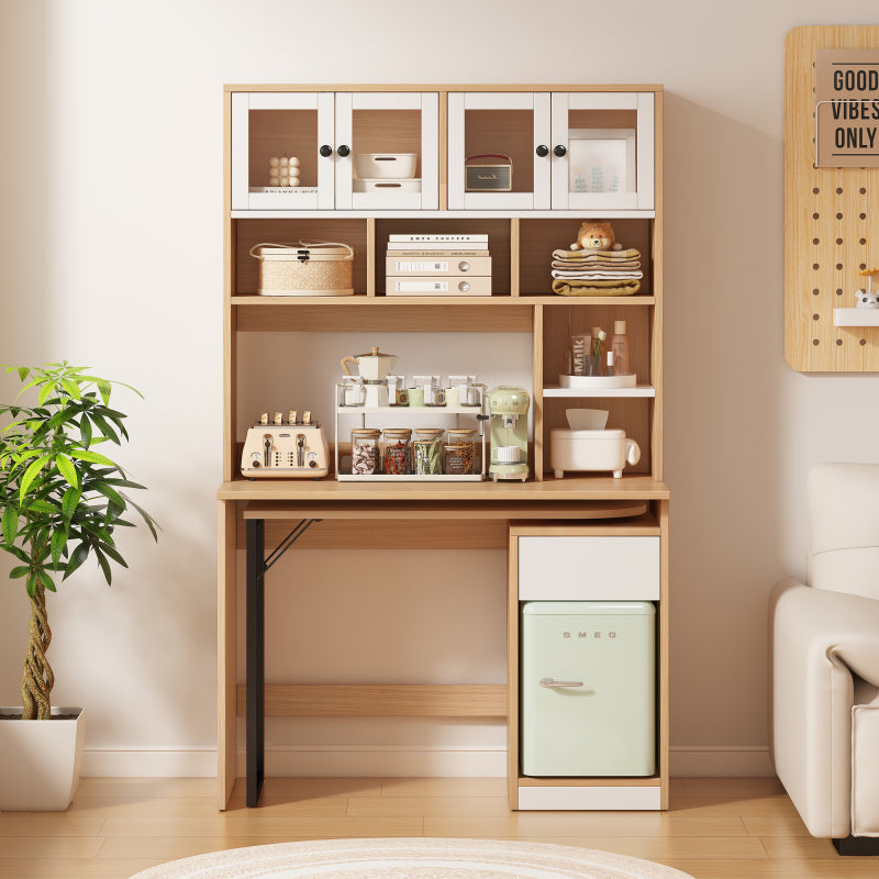 Computertisch,Regal-Schreibtisch,Schrankschreibtisch Arbeitstisch, Schrankschreibtisch,Weiß Natur 180cm