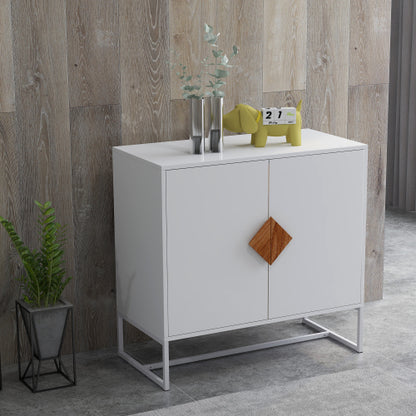 Sideboard mit 2 Türen und quadratischem Griff aus Massivholz