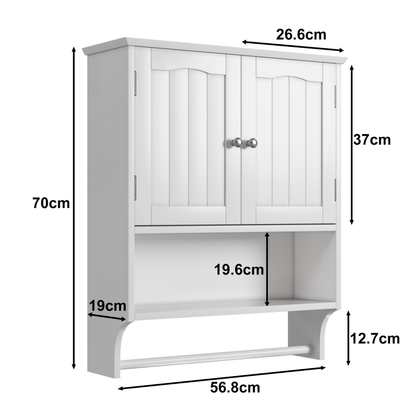 Badezimmer Wandschrank mit Handtuchhalter, Weiß