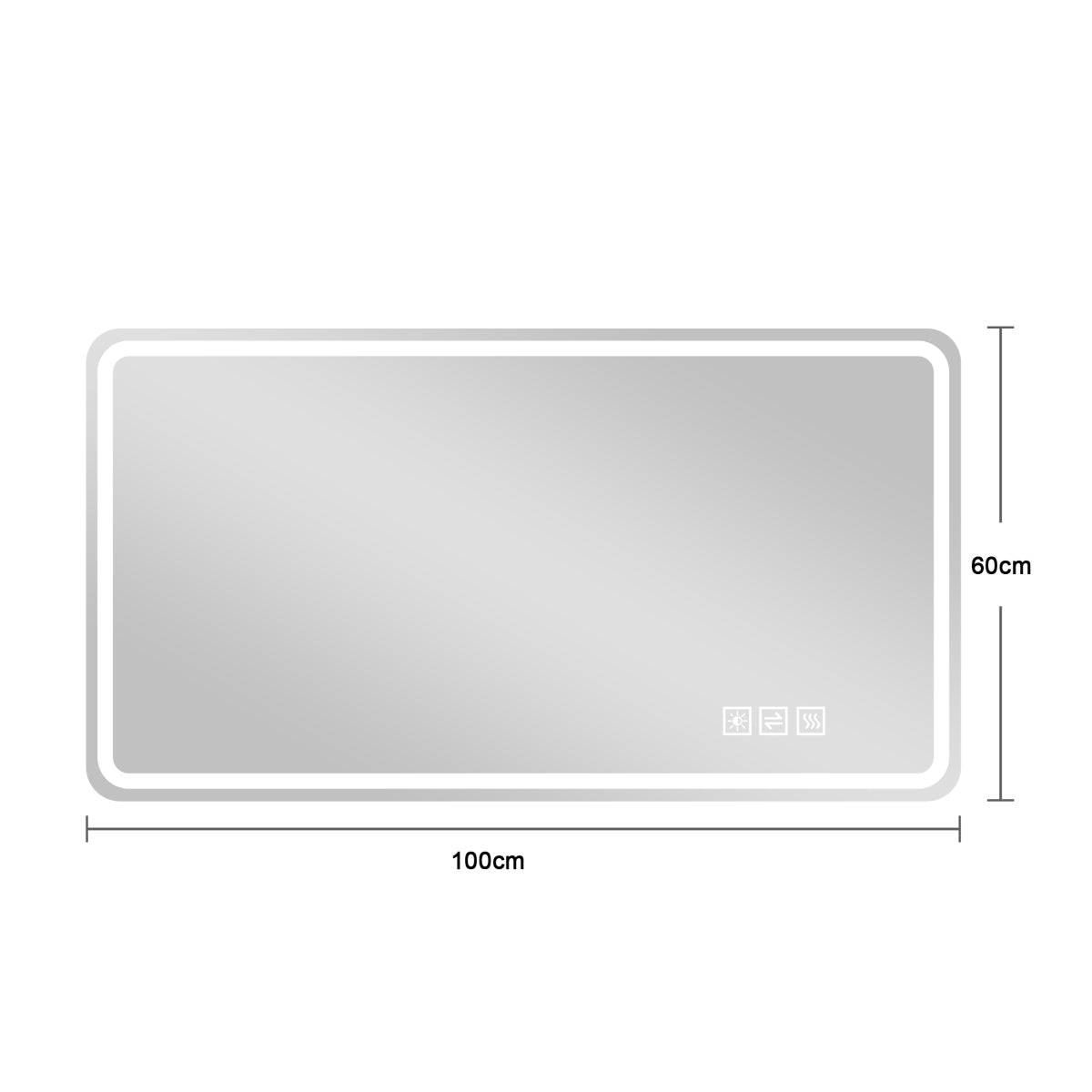LED Badezimmerspiegel 60×100 cm – rahmenlos, dimmbar, Anti-Beschlag, energiesparend, Sicherheitsglas, Wandspiegel mit Beleuchtung