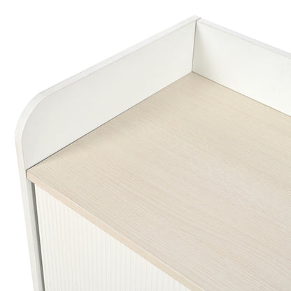 Sideboard mit drei Schubladen, exquisite Maserung. Sideboard für Schlafzimmer und Wohnzimmer, Moderne Holzfarbe-Sideboard mit Stauraumregalen. L117,5 cm