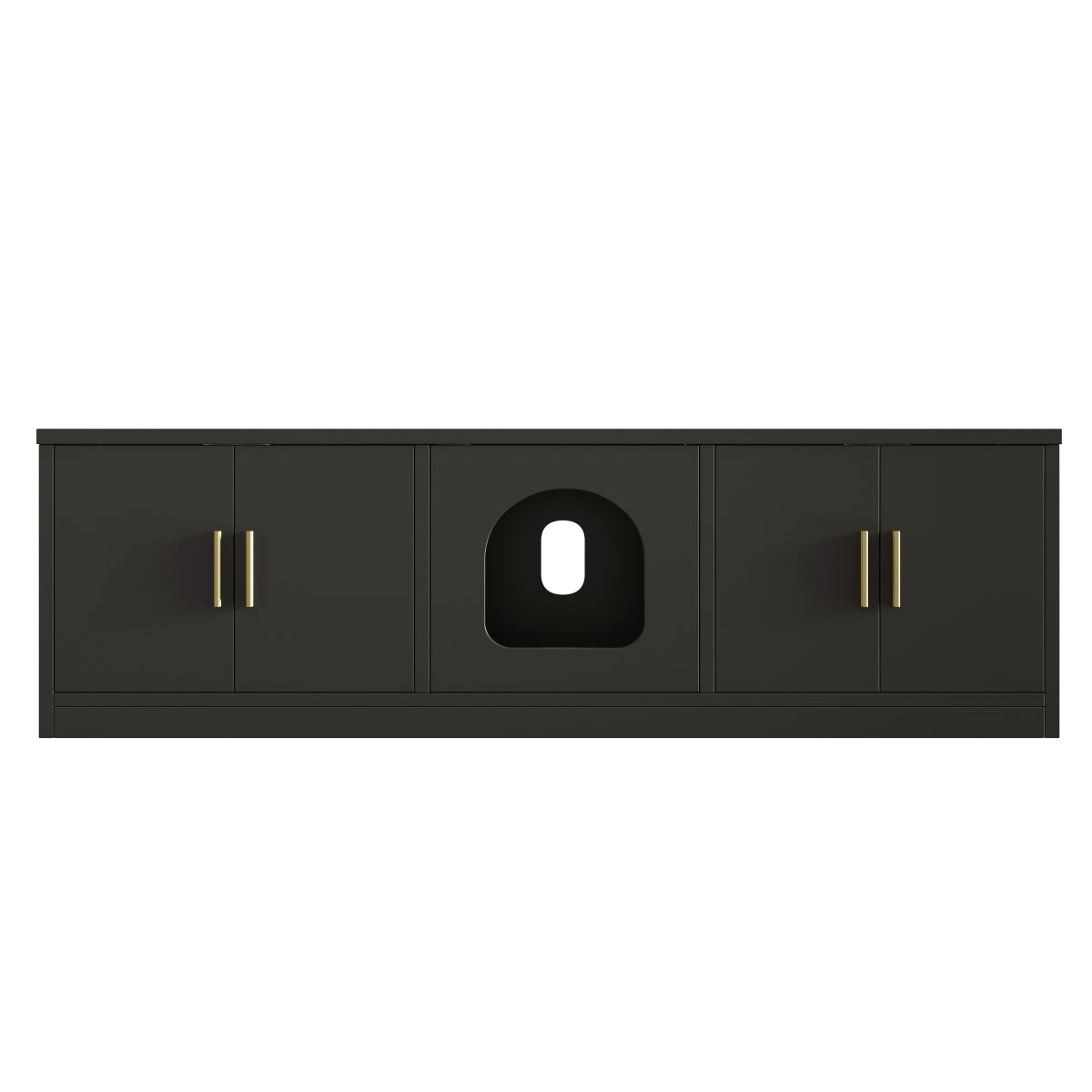 Versteckter Katzenschrank 140x40x45,5cm - 4-in-1 Katzenmöbel & Schuhbank, Katzentoilettenschrank mit Belüftung & Kratzmatte, Schwarz