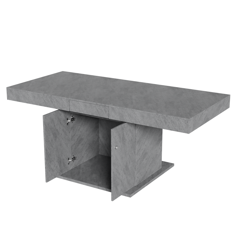 Ausziehbarer Esstisch, L140/180*W80*H76cm, Betonoptik