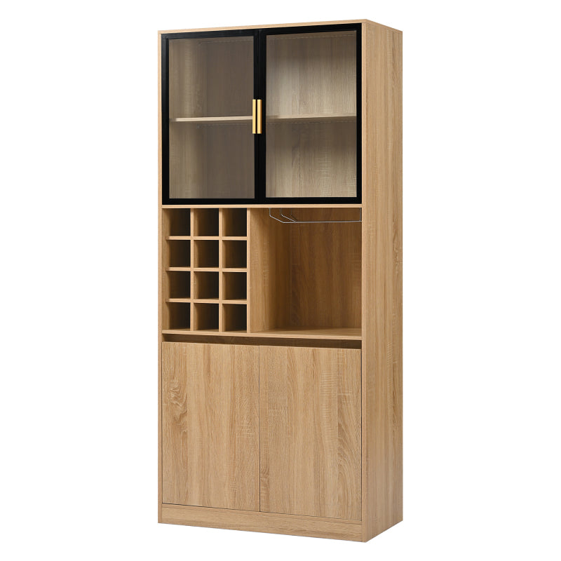 Badezimmerschrank,Spirituosenschrank,Vitrine Vitrinenschrank mit Glastüren und Beleuchtung 180 CM
