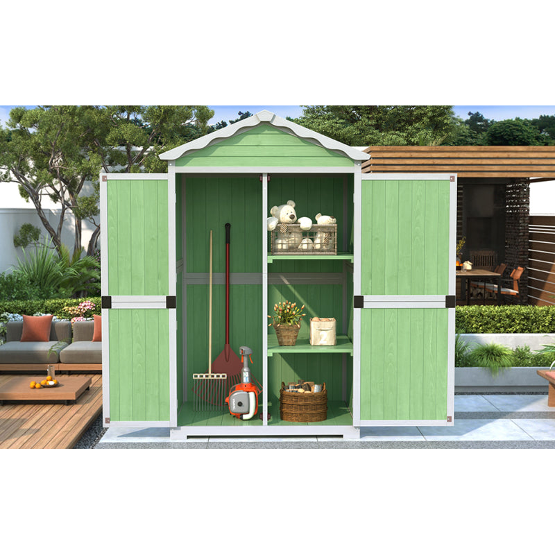 Outdoor Holz Gartenmöbel Aufbewahrungsschuppen, Werkzeughaus für Garten, Terrasse, verblassungsfrei, wetterfest, sicher und geschützt, wartungsfrei, umweltfreundlich, grün