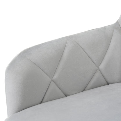 2er Set 360° Drehbarer Esszimmerstühle mit Rautenmuster,Gepolsterter Sessel mit 4 Metallbeinen,Moderner Lounge-Stuhl,Wohnzimmerstuhl für Shlafzimmer,Arbeitzimmer,Lendenwirbelstütze,Samt,Grau