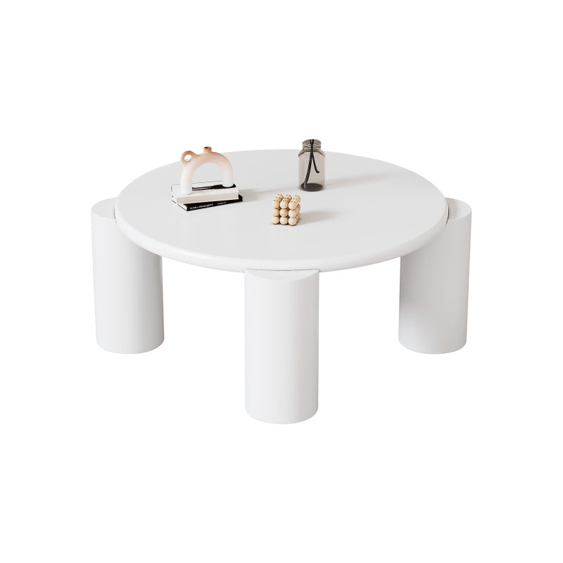 White Cloud Couchtisch, moderner Couchtisch mit 4 stabilen Stützbeinen, kleiner weißer Couchtisch, runde Kante, passt gut in Wohnzimmer, Schlafzimmer, Balkon, Terrasse