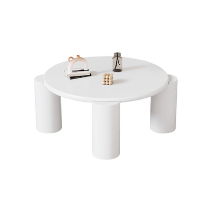 White Cloud Couchtisch, moderner Couchtisch mit 4 stabilen Stützbeinen, kleiner weißer Couchtisch, runde Kante, passt gut in Wohnzimmer, Schlafzimmer, Balkon, Terrasse