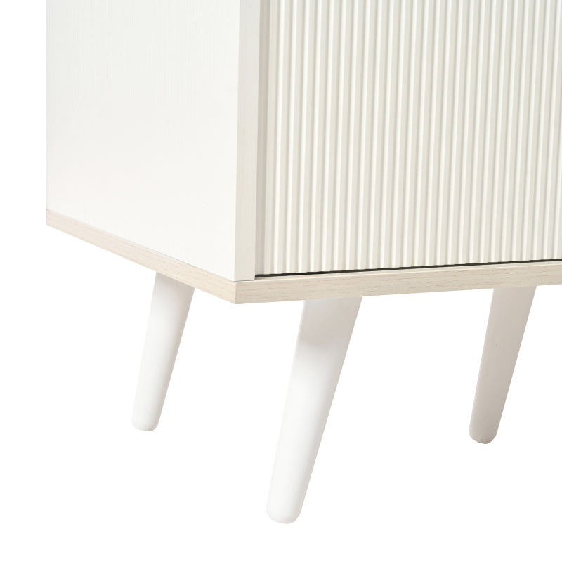 Sideboard mit drei Schubladen, exquisite Maserung. Sideboard für Schlafzimmer und Wohnzimmer, Moderne Holzfarbe-Sideboard mit Stauraumregalen. L117,5 cm