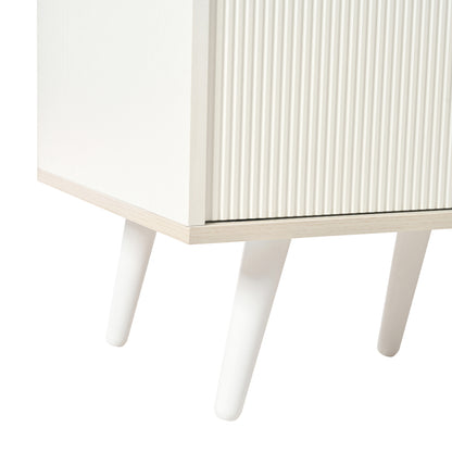 Sideboard mit drei Schubladen, exquisite Maserung. Sideboard für Schlafzimmer und Wohnzimmer, Moderne Holzfarbe-Sideboard mit Stauraumregalen. L117,5 cm