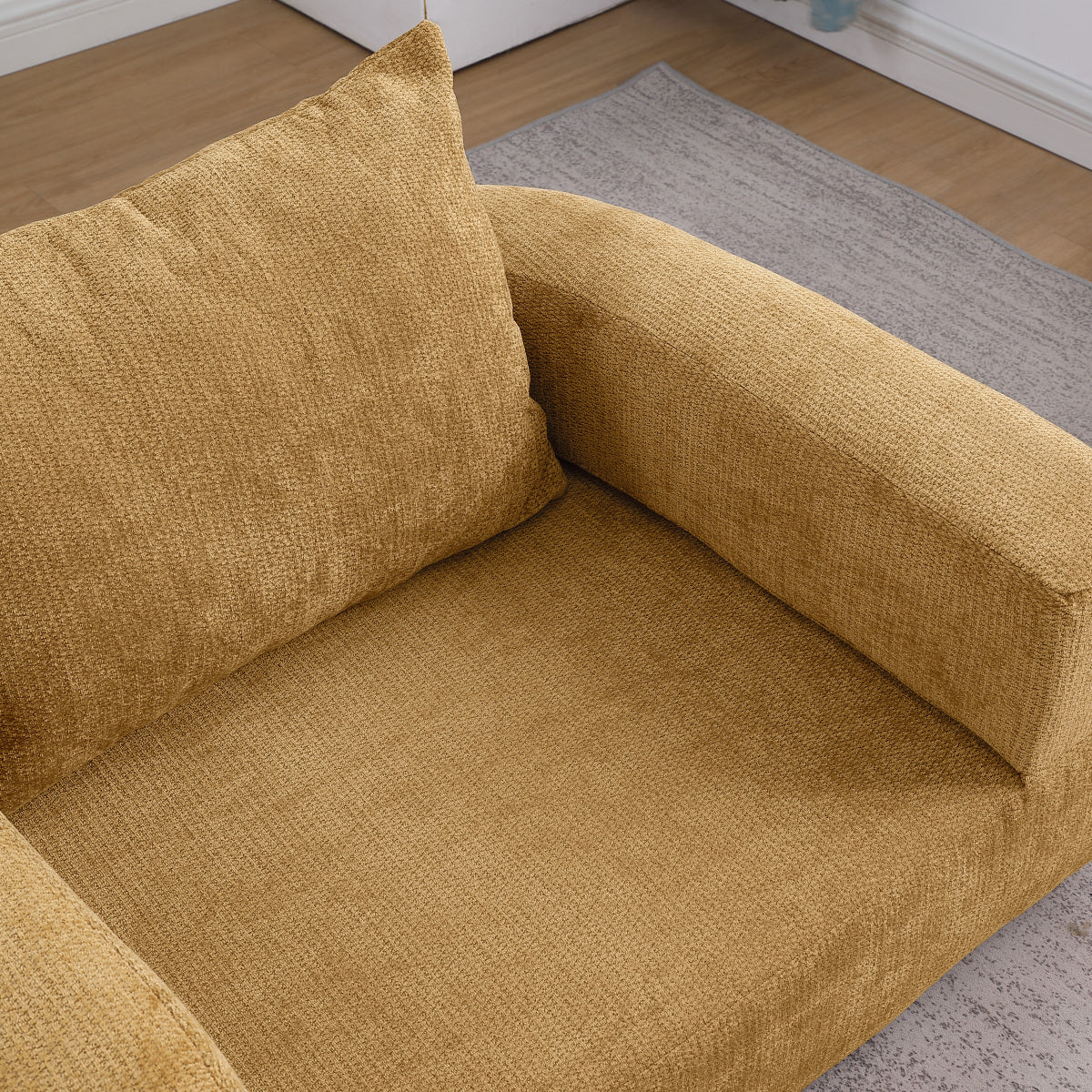 Modulares Sofa-Set Frottee (Terry Cloth), Sektionssofa Minimalistisch, Wohnzimmer Couchgarnitur, Umkehrbar, Yellow