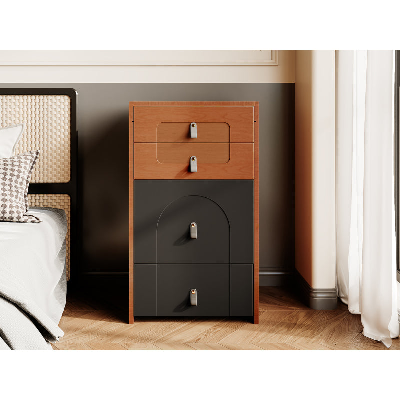 Schminktisch(Enthält Make-up-Hocker), Multifunktionaler Aufbewahrungshocker Nachttisch, mit Spiegel und LED-Beleuchtung, mit 3 Schubladen, schwarz+braun