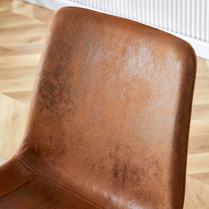4er-Set Esszimmerstühle Braun Atmungsaktive Tech-Fabric Modernes Design mit verbreiterter Sitzfläche und rutschfesten Metallfüßen