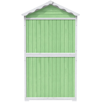 Outdoor Holz Gartenmöbel Aufbewahrungsschuppen, Werkzeughaus für Garten, Terrasse, verblassungsfrei, wetterfest, sicher und geschützt, wartungsfrei, umweltfreundlich, grün