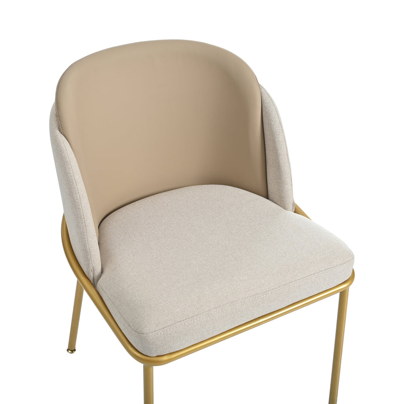 2 St Moderner Stuhl, Ideal für Wohnzimmer, Offene Bürofläche, Esszimmer, Beige+Khaki