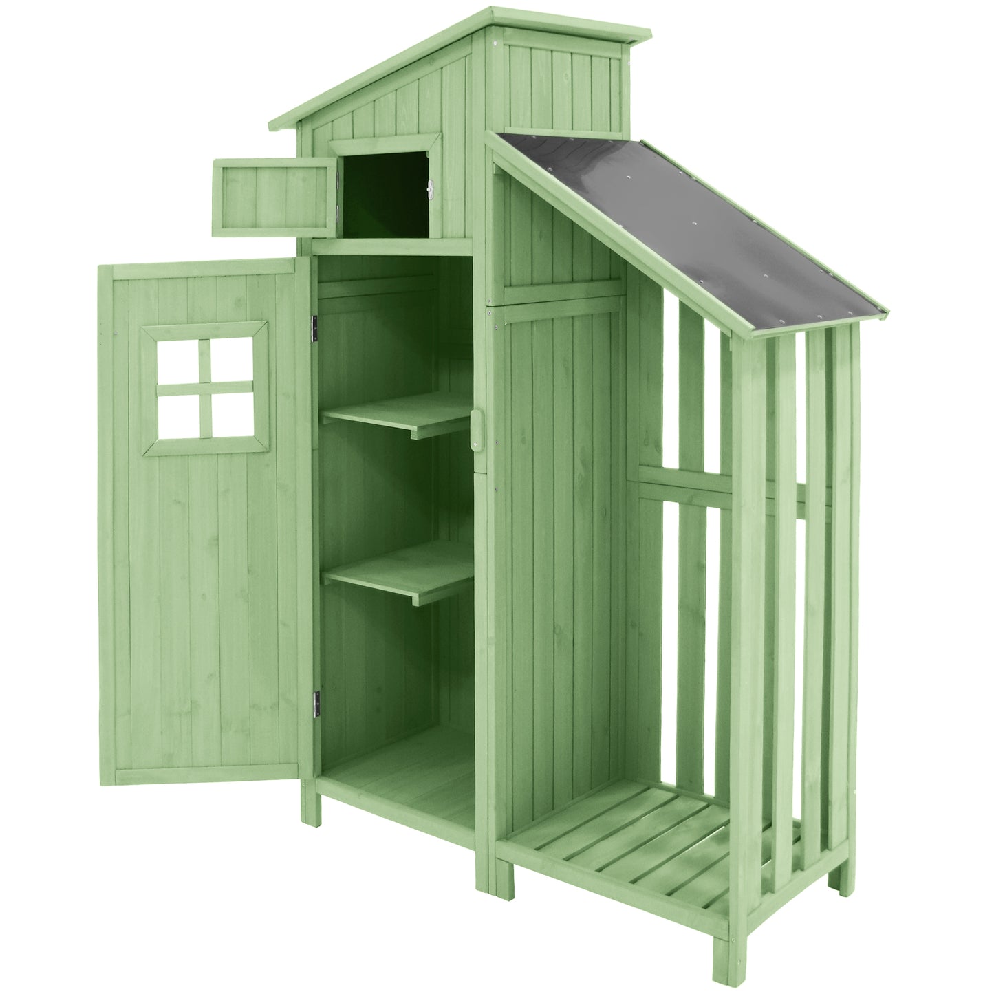 Gerätehaus Gartenschrank Geräteschuppen Geräteschrank, BxT: 124x46 cm,BxTxH:124x46x174cm, auch für kleine Gärten geeignet,Grün, (Holzhütte, 1 St., Gartenhaus)