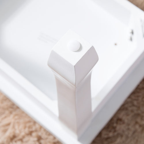 Schminkhocker Gepolstert, Polsterhocker PU-Leder, Schminkstuhl ohne Lehne, Fußhocker mit Massivholzbeinen