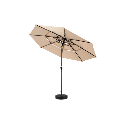 14.8 Ft Double Sided Outdoor Umbrella Rectangular Large with Crank(khaki)(No Base)