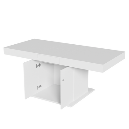 Ausziehbarer Esstisch, L140/180*W80*H76cm, Weiß