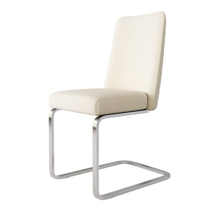 Samt-Esszimmerstuhl, 4er-Set, Diamant-Rücken-Design, mit silbernen Metall-Stützbeinen, Beige