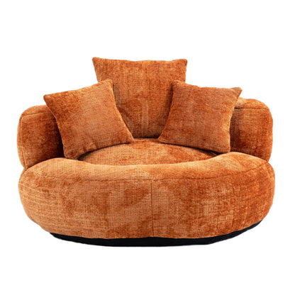 Lazy Sofa Durable Komfort Lounger hohen Rücken Sitzsack Stuhl Couch mit drei Kissen für Erwachsene und Kinder, Indoor & Outdoor, Single Gaming Sofa Stuhl für Schlafzimmer, Büro (Orange Chenille)