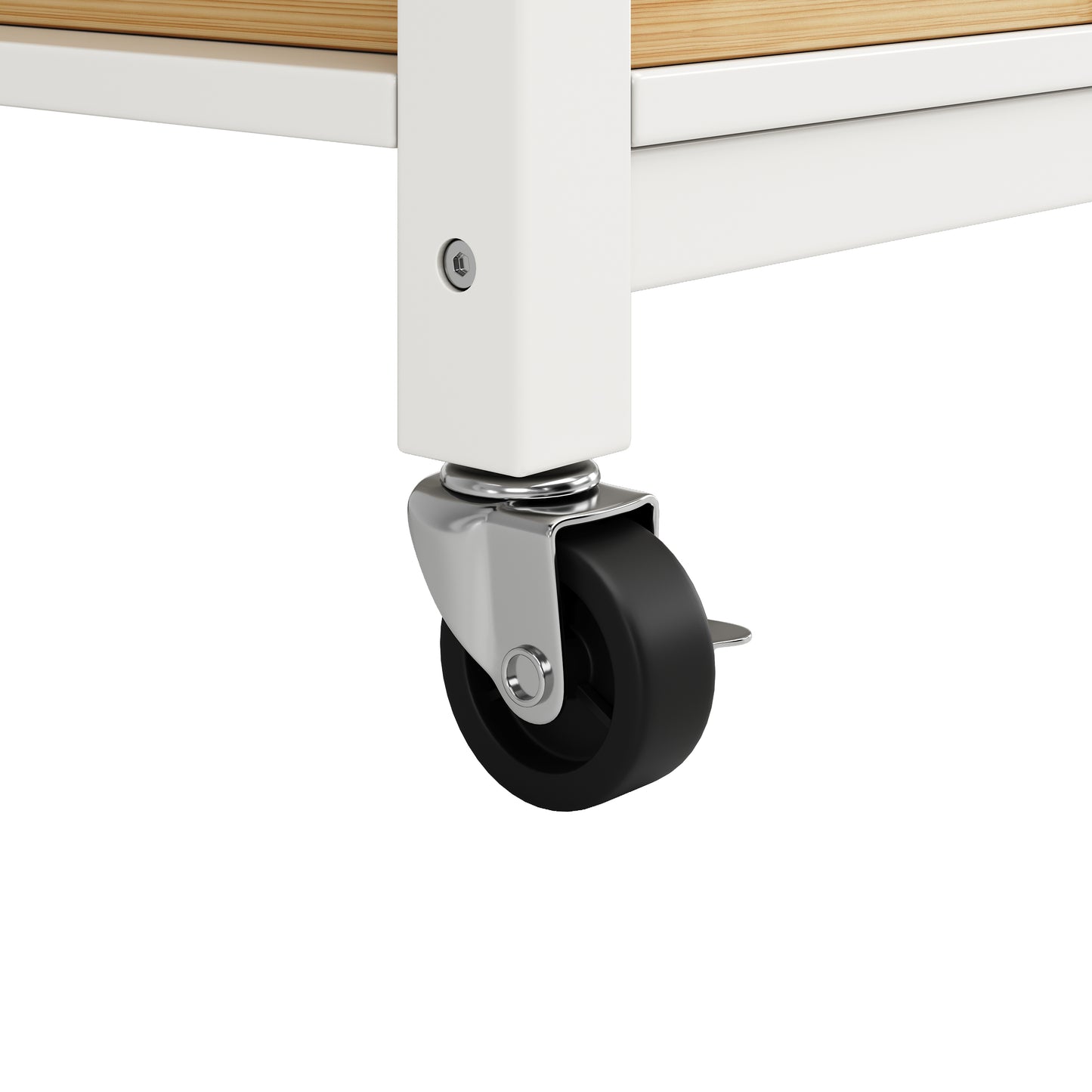 Moderne Kücheninsel Küchenschrank 120x45x90cm Esszimmerwagen mit Kiefernkorb Multifunktions Esstisch Holzmaserung Aufbewahrungskorb Weiß
