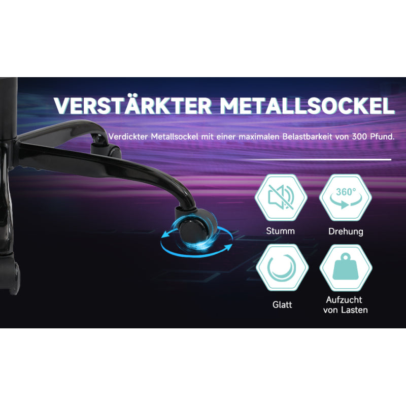 Gaming Stuhl Computerstuhl Ergonomischer Gaming Chair mit Fußstütze Bürostuhl Ergonomischer Computerstuhl mit Lendenwirbelstütze, Mintgrün