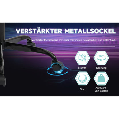 Gaming Stuhl Computerstuhl Ergonomischer Gaming Chair mit Fußstütze Bürostuhl Ergonomischer Computerstuhl mit Lendenwirbelstütze, Mintgrün