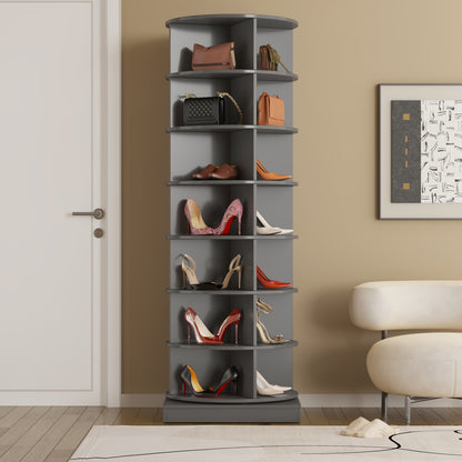 Drehbarer Schuhschrank (360°), 165 cm hoch, Schuhregal für 28 Paar Schuhe, Modernes Design, Grey