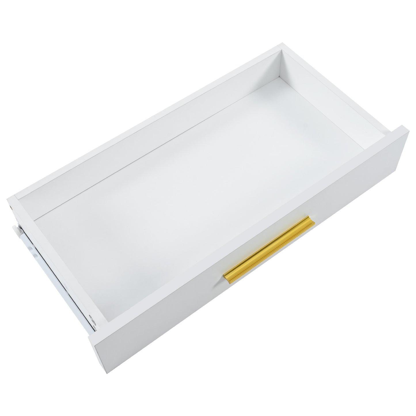 Konsolentisch,Flurtisch mit 2 Schublade ,Leichter Luxus-Stil Beistelltisch, Weiß/Gold