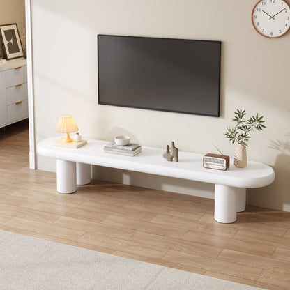 Weißer 160 x 40 x 40 cm großer TV-Schrank, moderner TV-Tisch im minimalistischen Stil mit 4 stabilen Stützbeinen, geeignet für Fernseher bis zu 65 Zoll