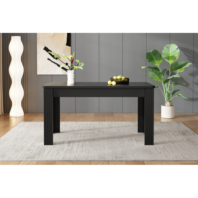 Esstisch, moderner Esstisch, stabiler Esstisch, vierbeiniger Tisch, rechteckiger Esstisch, Kaffee-Lounge-Tisch, moderner einfacher Esstisch, schwarz, (OLD SKU: N634P215552S)