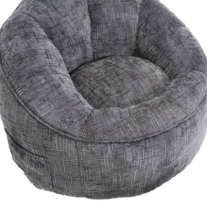 Sitzsack Sofa Stuhl für Erwachsene mit Fußstütze, Grau