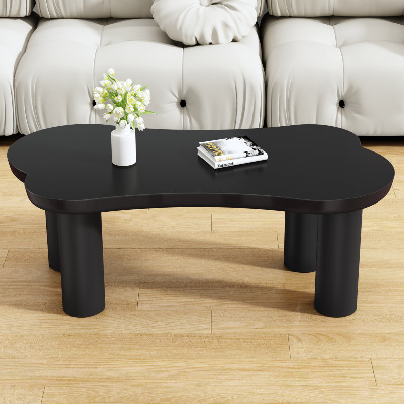 Unregelmäßiger Couchtisch in Knochenform mit 2 kleinen Bänken, großer Couchtisch L 113 cm, B 58 cm, H 40,5 cm, Tischplatte aus MDF und Beine aus PVC mit Filzboden, unregelmäßiger Couchtisch