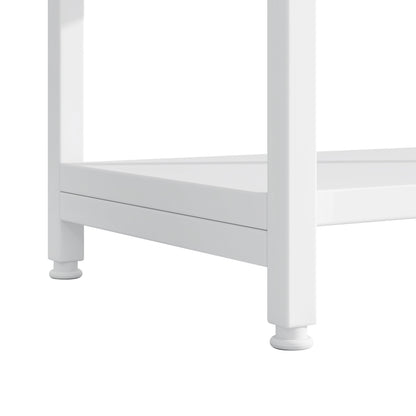 Regal 160x30x180 cm aus Stahl & MDF, modernes Bücherregal mit Bogen-Design, offene Fächer, hoher Stauraum, Weiß