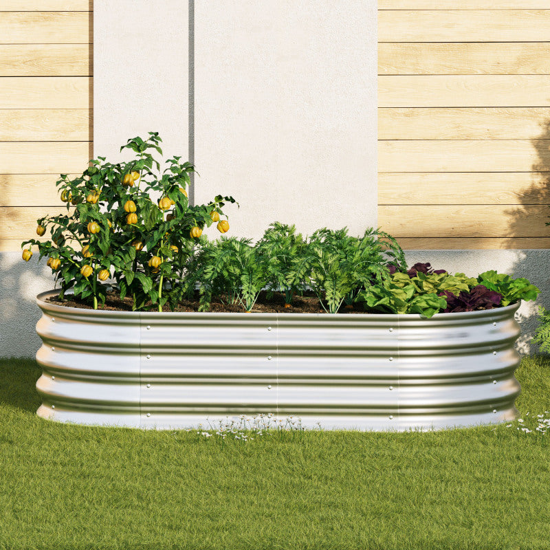 Hochbeet aus Metal Verzinkte Pflanzer erhöhte Gartenbett-Kit, Gartenbetten für im Freien für Gemüse, Blumen und Kräuter, Heavy Duty, rostbeständig, einfache Montage, 1pcs 4x2x1ft