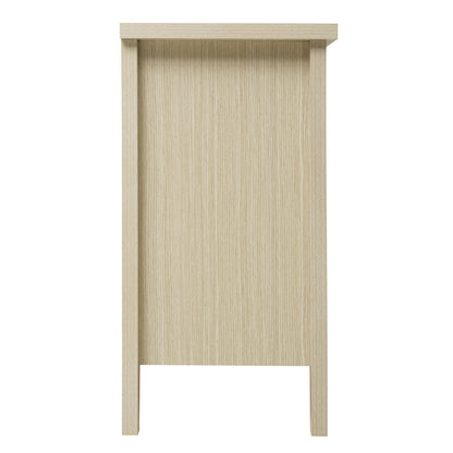 Kommode 80x80 cm Weiß, Anrichte mit 3 Schubladen in 3D-Holzoptik, Sideboard mit Bodengleitschienen & Kippsicherung