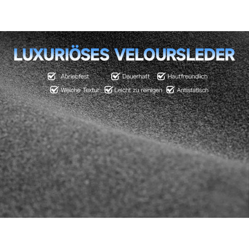 Gaming Stuhl Stoff, Ergonomischer Gaming Chair mit Fußstütze, Verstellbarer Racing Computerstuhl mit Lordosenstütze, Schwarz Ergonomisch PC-Stuhl