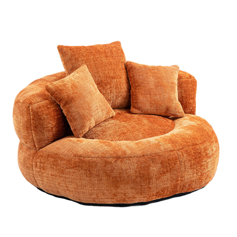 Lazy Sofa Durable Komfort Lounger hohen Rücken Sitzsack Stuhl Couch mit drei Kissen für Erwachsene und Kinder, Indoor & Outdoor, Single Gaming Sofa Stuhl für Schlafzimmer, Büro (Orange Chenille)